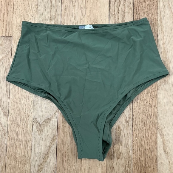 Aerie High Waisted Cheeky Sage Green Bikini Bottom Size S NWT - Picture 1 of 5